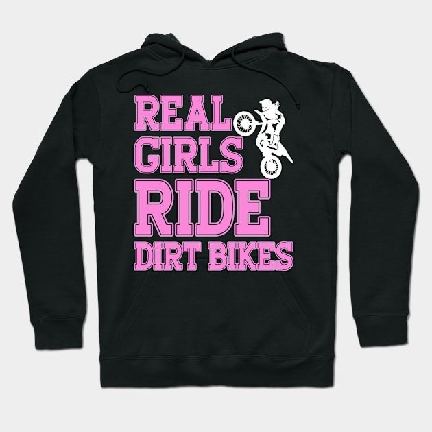 Braap Gifts Women Motorcycle Motocross Girl Dirt Bike Hoodie by PomegranatePower